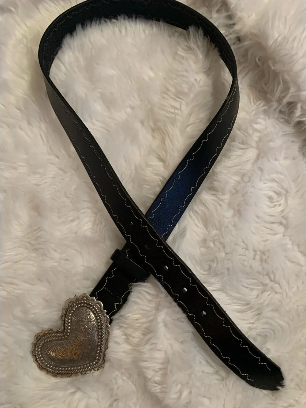 BRIGHTON ladies “Heart of Silver” Vintage belt size Large Gently Preloved